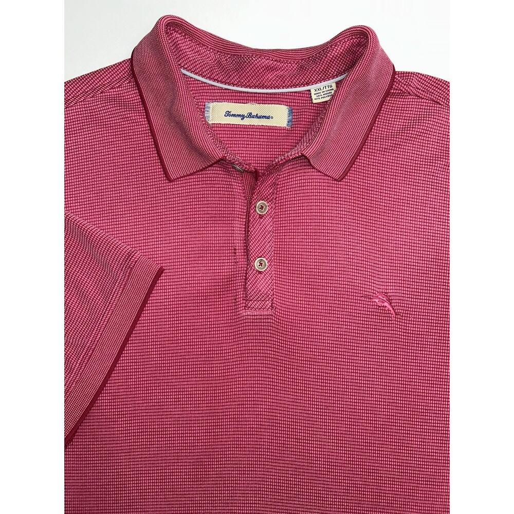 Tommy Bahama Mens All Square Polo S/S Lt/Dark Burgundy w/Marlin Logo Size XXL